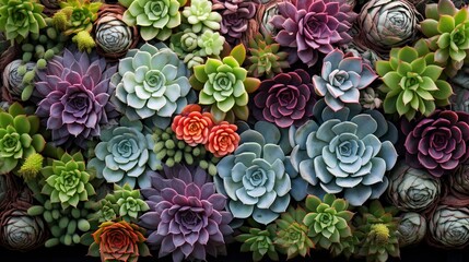 Naklejka premium A photo of a succulent wall garden.