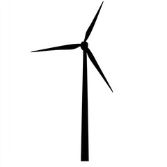Simple black silhouette of a wind turbine. (1)