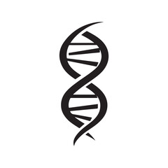 Vector DNA Helix Silhouette Logo for Modern Science and Research