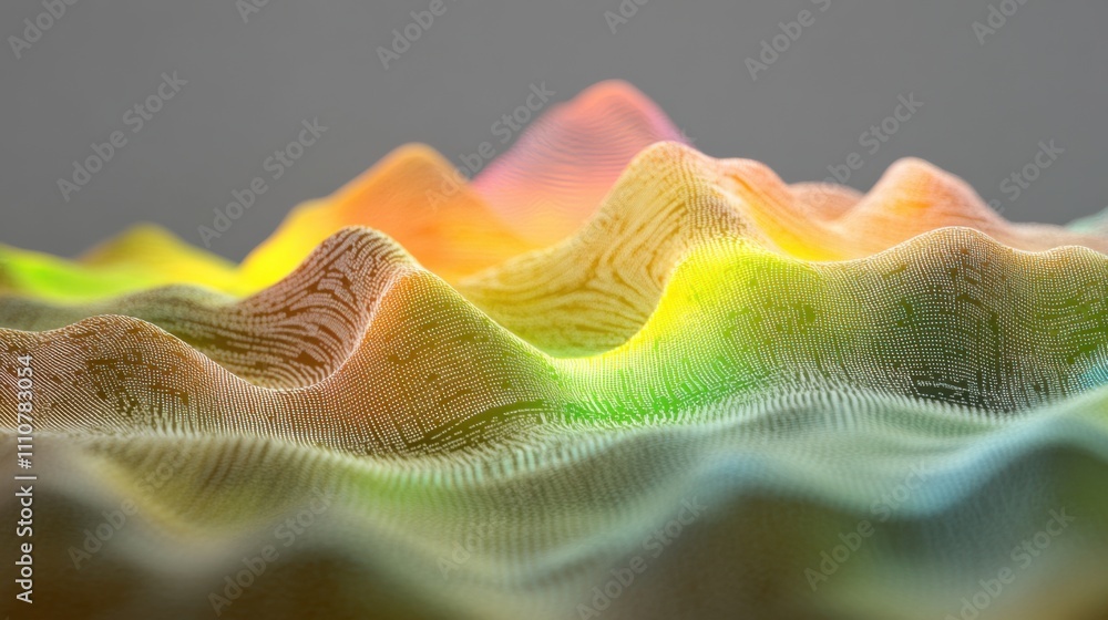 Poster abstract colorful waves with soft texture and gradient light effects