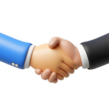 recommend clip art: 3d illustration. Deal icon. Cartoon character handshake. Business clip art isolated on white background.