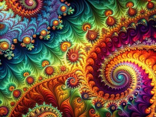 Stunning Abstract Fractal Background with Dynamic Patterns and Vivid Colors Perfect for Digital Art Projects, Presentations, and Creative Designs in Modern Aesthetics
