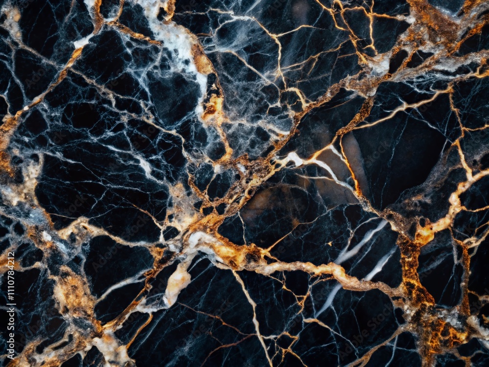 Poster stunning aerial view of black marble texture with intricate veins and patterns for background use in