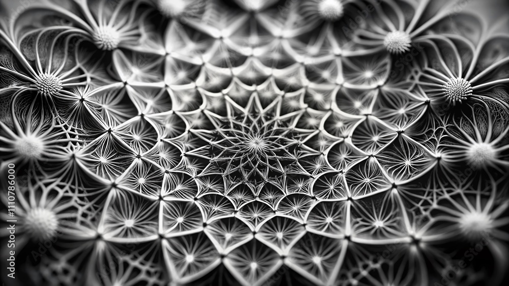 Poster stunning black and white abstract background in macro photography with intricate patterns and textur