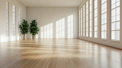 Obraz premium Empty workspace with natural light, perfect for showcasing products; neutrals 