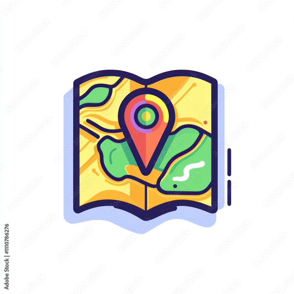 Poster here's a suggested and keywords for your stock photo submission.. colorful map illustration with loc