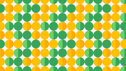 Seamless pattern with orange and green circles