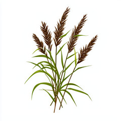 Obraz premium Delicate stalks of grass with brown flowers create serene natural display. This beautiful arrangement adds touch of elegance to any setting