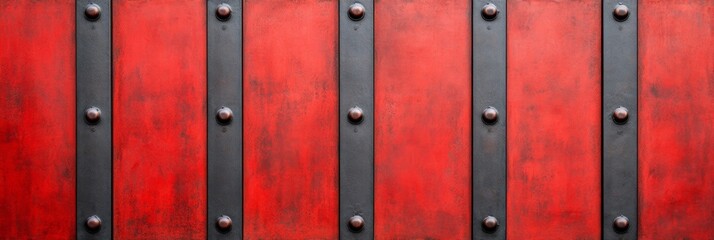 Fototapeta premium Industrial Kiln with Metal; vibrant red, black, metallic gray accents 