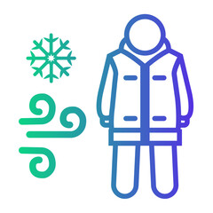 cold winter weather Line Gradient Icon