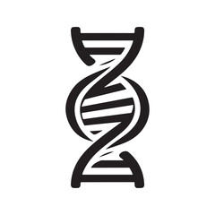 Abstract DNA Silhouette Icon for Biotechnology and Healthcare Logos