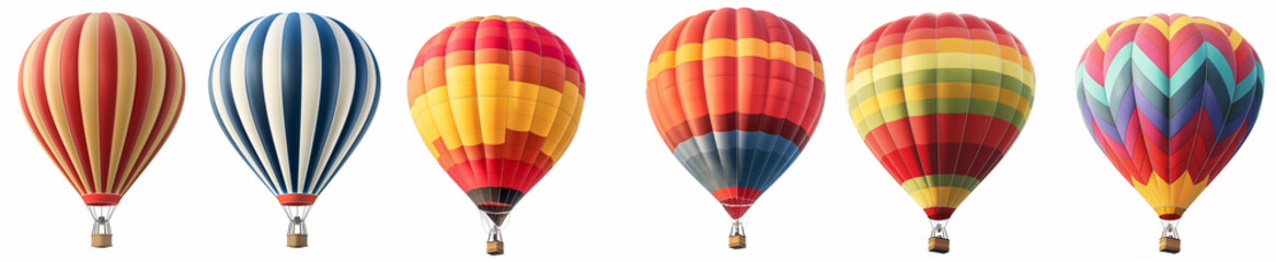 Obraz premium Collection set of Hot air balloon isolated on white background 
