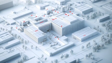 Architectural Model of Modern Industrial Complex in Urban Environment