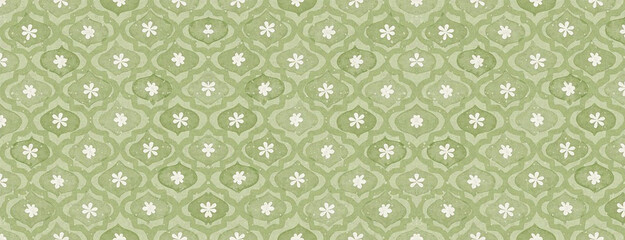 a vintage-style floral pattern with a seamless, retro geometric design.