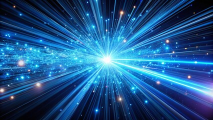 Obraz premium Stunning Long Exposure Light Effect with Blue Sparks of Light on a Transparent Background, Perfect for Creative Designs and Digital Artwork Projects