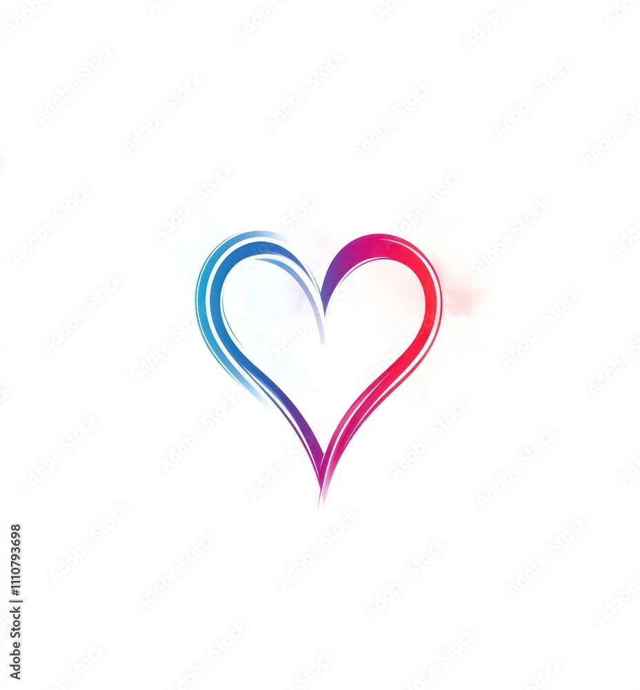 Poster Here's a description and keywords for your image.. Abstract colorful heart design on white background.