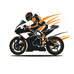 Obraz premium Motocross Logo Riders In Motor Vector Clipart Illustration