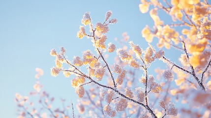 Fototapeta premium Autumn Frosted Tree Tops.