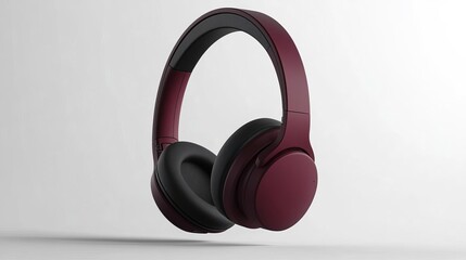 Wireless Over Ear Headphones Burgundy Red Audio Device Music Listening Technology