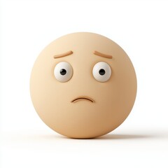 Fototapeta premium Sad emoji face expressing emotions in digital art creative space