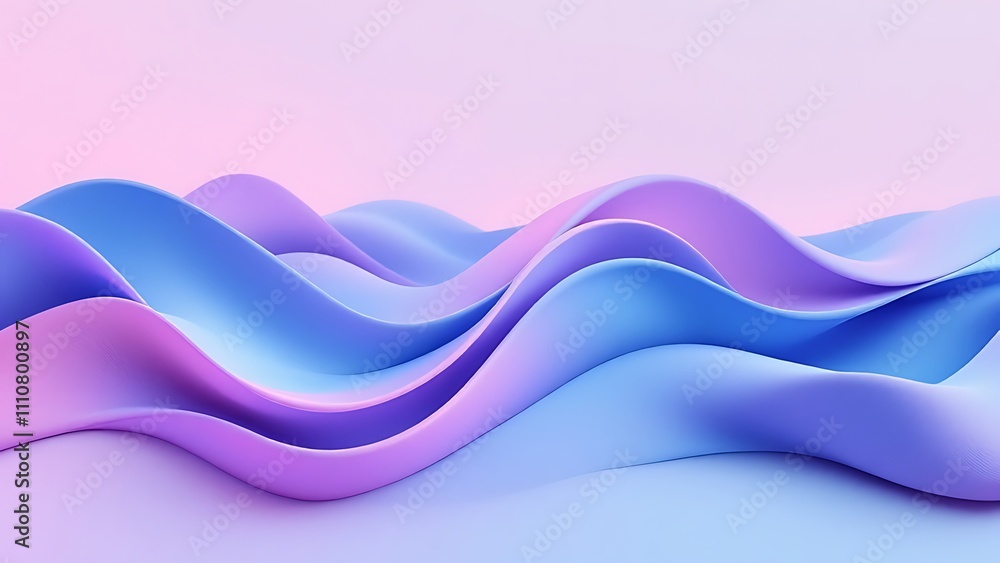 Poster generative ai illustration of colorful abstract background with pink and blue multicolored wavy surf