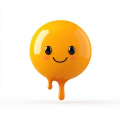 Fun illustrative art of a cheerful yellow ball with honey drips