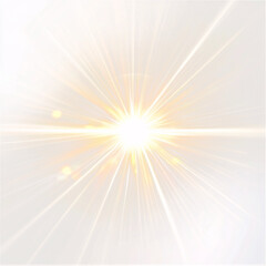 Sunlight special lens flare light effect isolated on white & transparent a background.