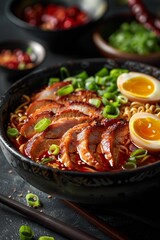Traditional ramen with rich broth flavor and fresh toppings