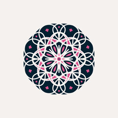 Arabic mosaic geometric symbol. Vector floral oriental ornamental logo template