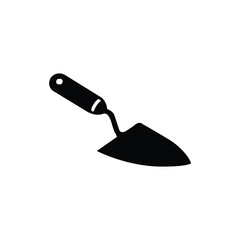 Trowel silhouette vector illustration on white background.