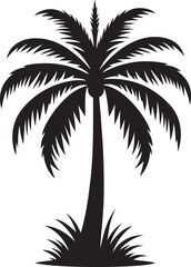 palm tree silhouette vector style on white background.