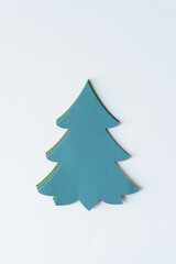 Fototapeta premium pile blank flat machine-cut paper tree shapes on blank paper