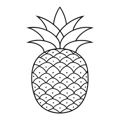 Obraz premium pineapple coloring page, outline, silhouette, vector 