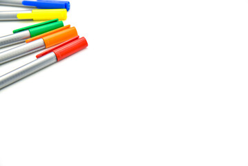 A row of pens with different colors