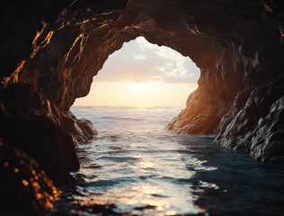 Ocean Cave Sunset