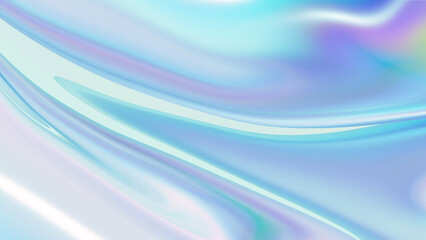 Holographic gradient background with metallic, pearlescent texture in purple and blue tones.