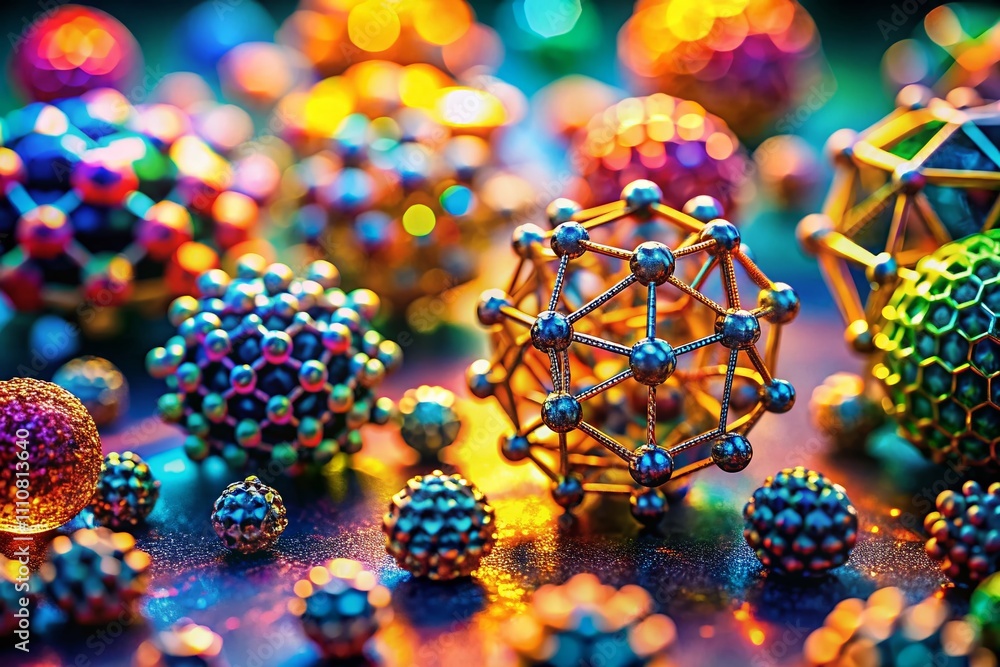 Poster tilt-shift photography of nanotechnology structures: a detailed visualization of intricate nanomater