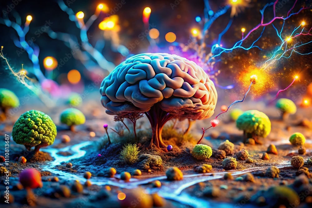 Poster tilt-shift photography of the brain under attack: a surreal visualization of neural invasion and its