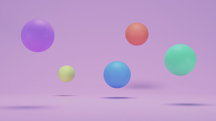 floating colored spheres