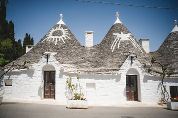 old stone house trulli in the town of Alberobello in Apulia