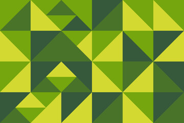  Bauhaus Pattern with Geometric Green Triangles and Shades