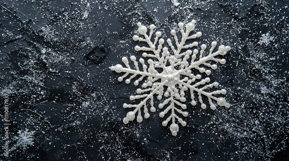 Poster classic bold font for happy holidays with a snowflake design