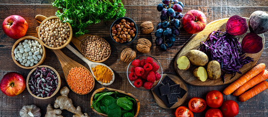 Foods rich in antioxidants. Healthy diet