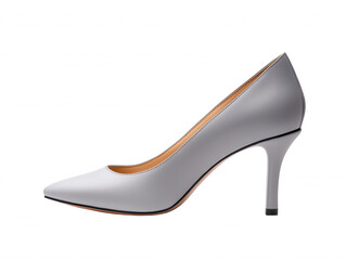 Obraz premium Single High Heeled Grey Stiletto Shoe Close-Up Footwear Design