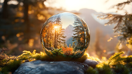 A Captivating Fantasy Landscape of Majestic Mountains and Enchanting Forests Inspired by Literature Under a Stunning Sunset