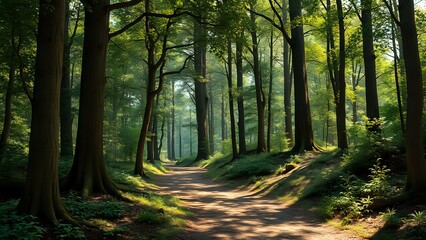 Obraz premium Art Deco Enchanted Forest Trail