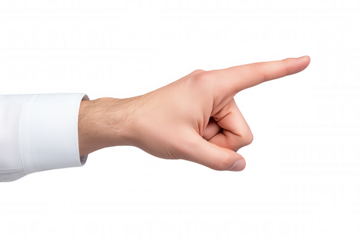 Portrait Focus: Single Point Direct Address with Outstretched Index Finger on Dark Background