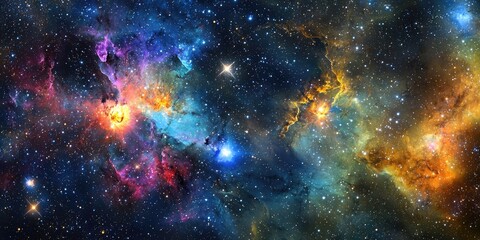 Fototapeta premium A cosmic event in a distant galaxy, with stars forming, supernovae exploding, and waves of energy rippling through the universe.