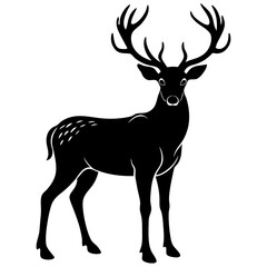 deer stag  silhouette vector illustration