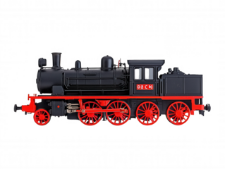 Vintage Steam Locomotive Digital Art: LNWR Red Wheel Classic Train Illustration